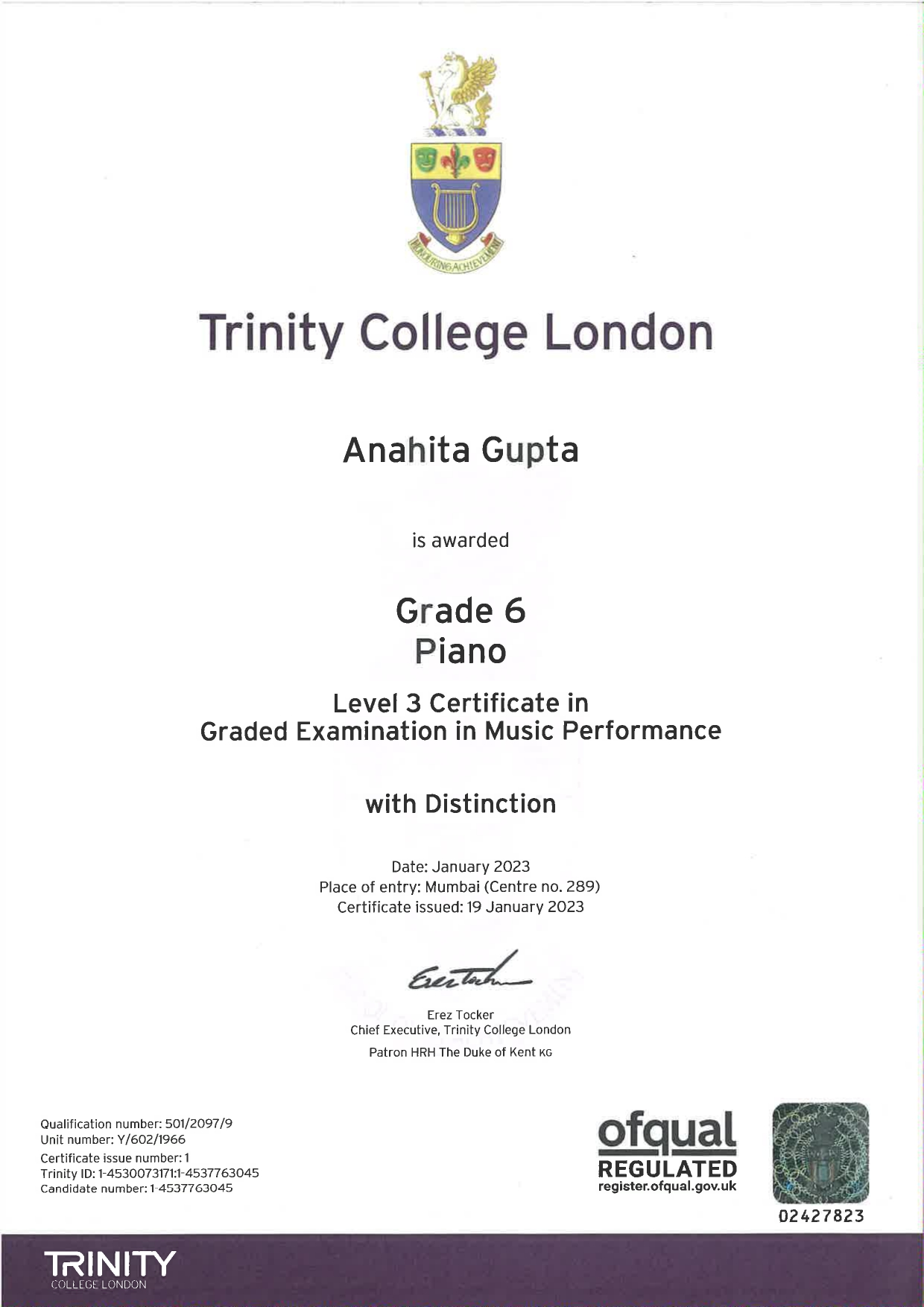 Musical Journey Certificate 2